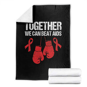 Together We Can Beat AIDS Throw Blanket Boxing HIV Awareness Gift TS12 Black Print Your Wear