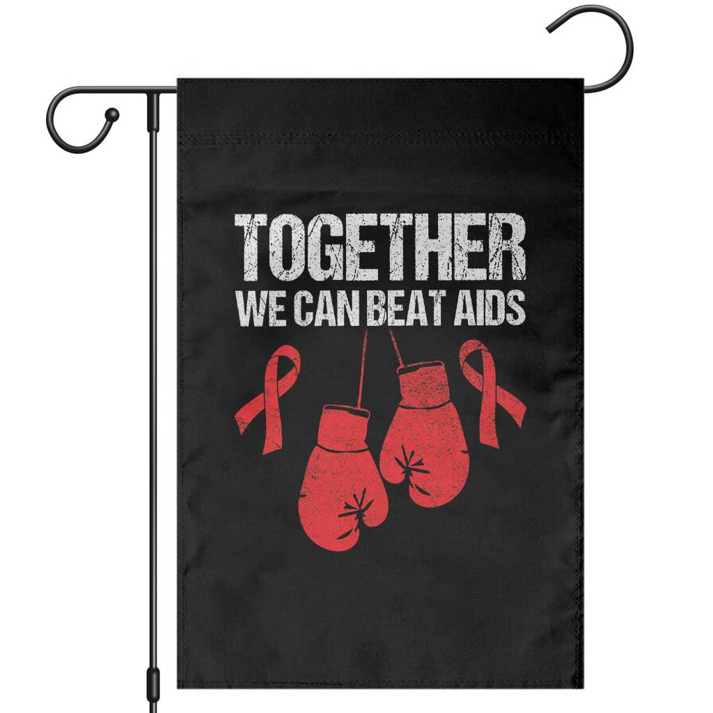 Together We Can Beat AIDS Garden Flag Boxing HIV Awareness Gift TS12 Black Print Your Wear