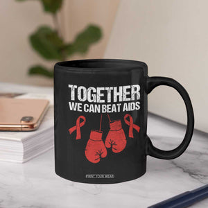 Together We Can Beat AIDS Coffee Mug Boxing HIV Awareness Gift TS12 Print Your Wear
