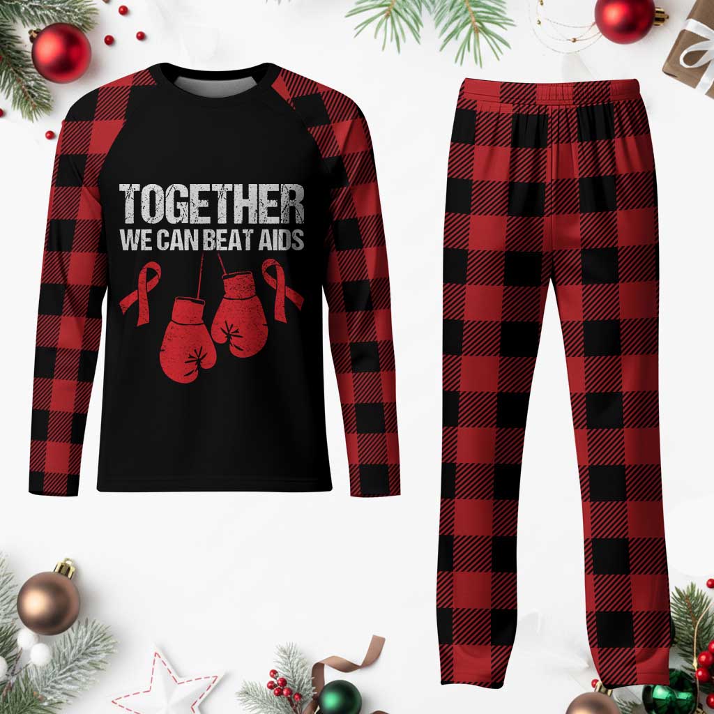 Together We Can Beat AIDS Plaid Pajama Set Boxing HIV Awareness Gift TS12 Buffalo Plaid Print Your Wear