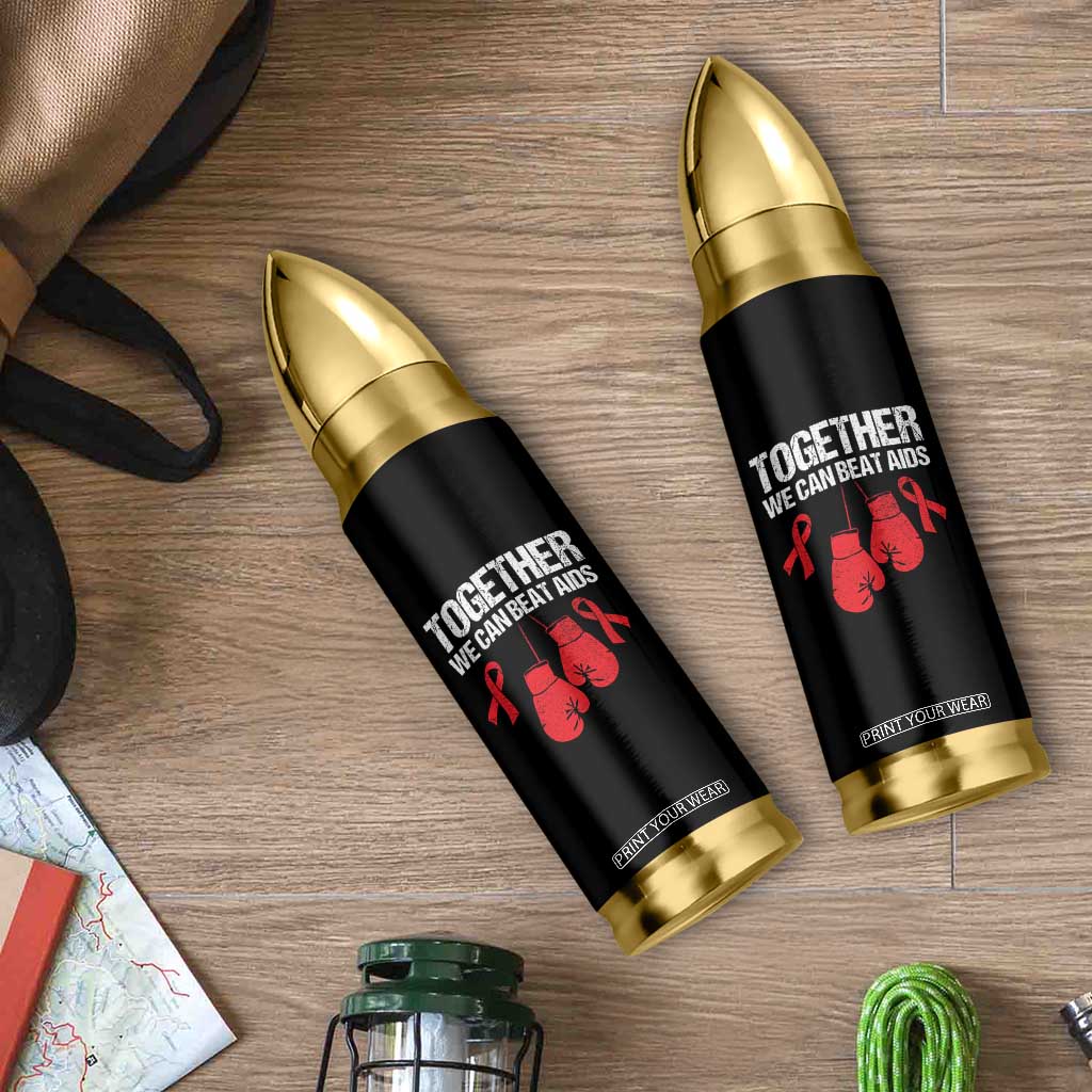 Together We Can Beat AIDS Bullet Tumbler Boxing HIV Awareness Gift TS12 Print Your Wear