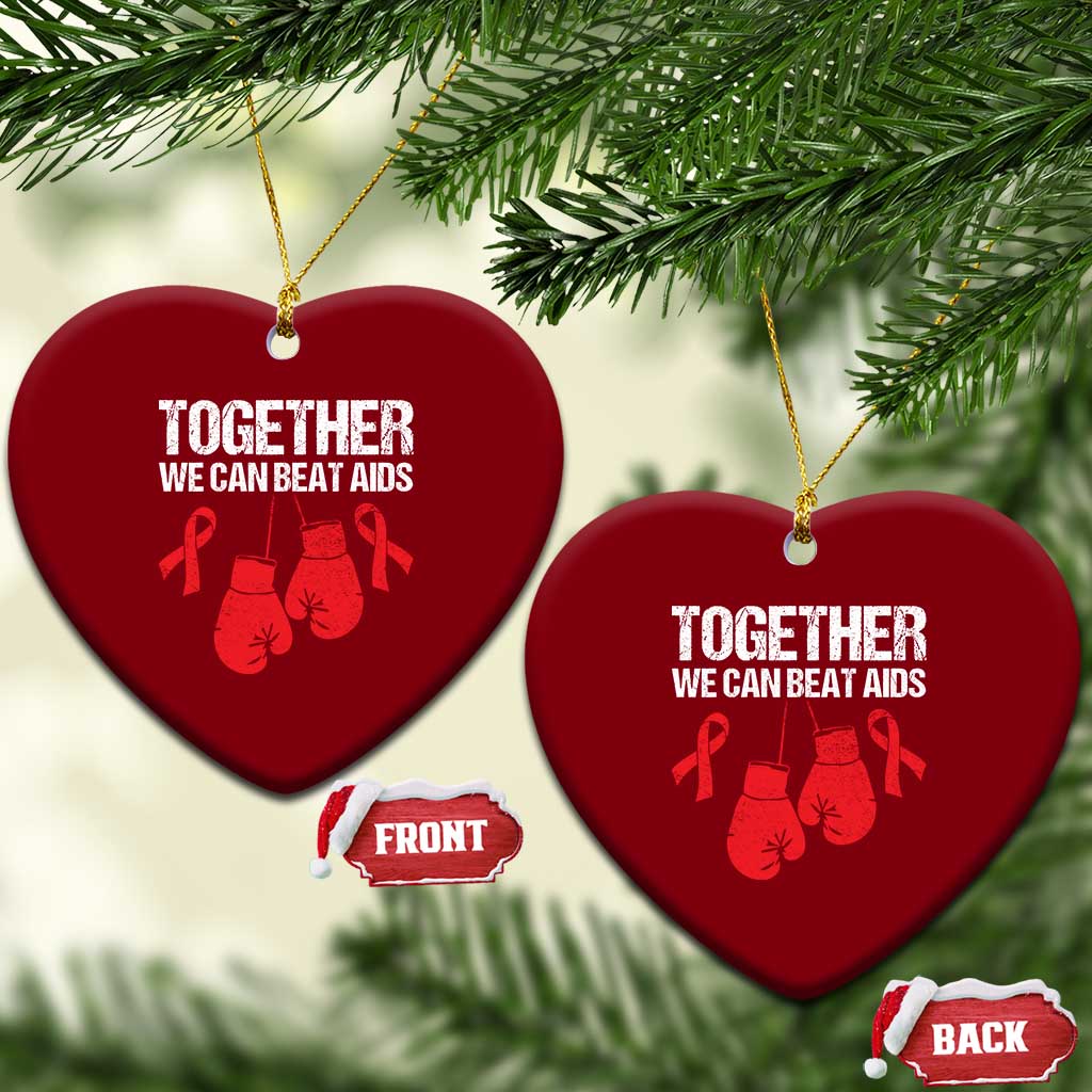 Together We Can Beat AIDS Ceramic Ornament Boxing HIV Awareness Gift TS12 Print Your Wear