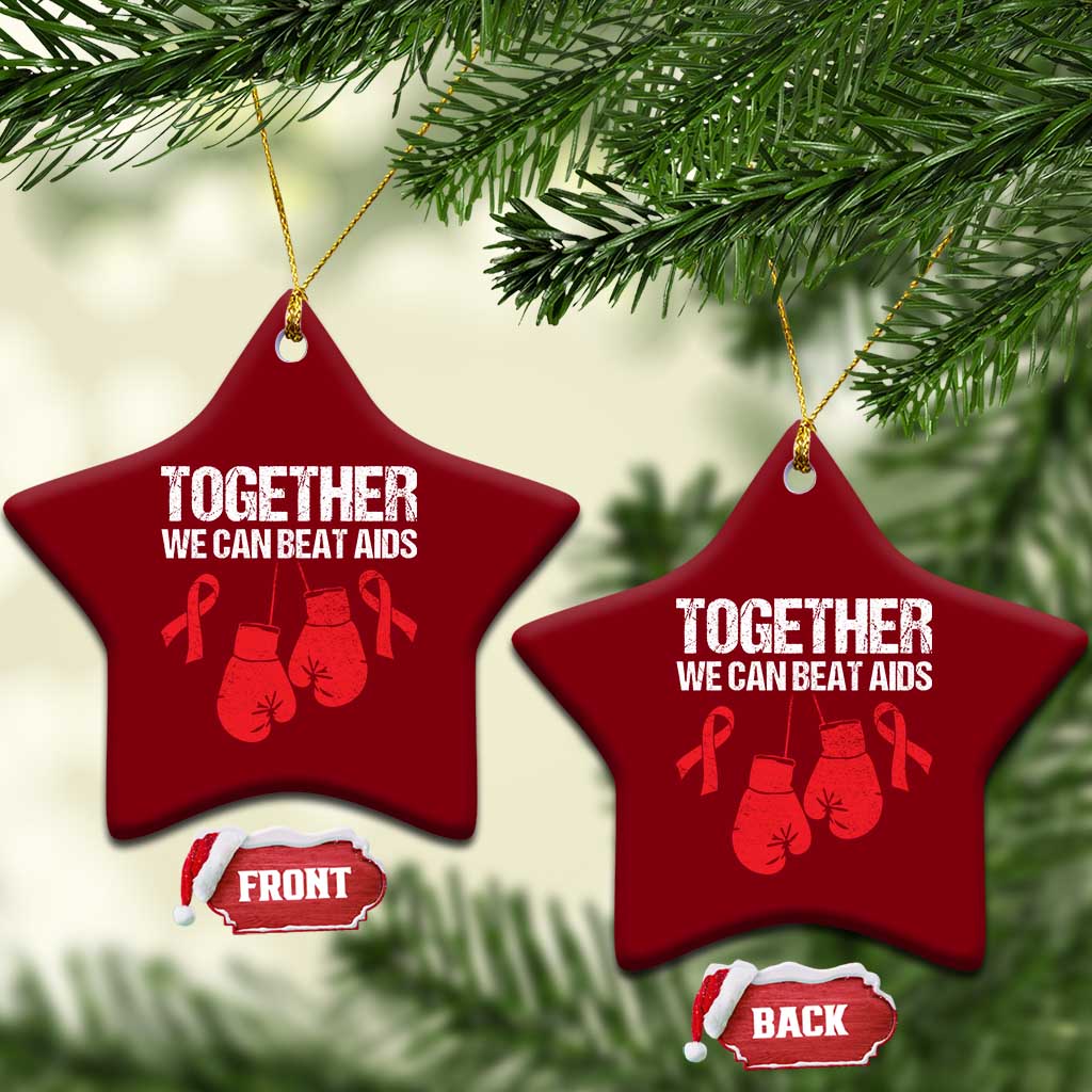 Together We Can Beat AIDS Ceramic Ornament Boxing HIV Awareness Gift TS12 Print Your Wear