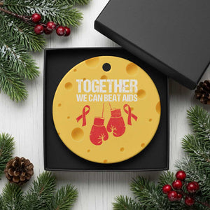 Together We Can Beat AIDS Ceramic Ornament Boxing HIV Awareness Gift TS12 1pc Yellow Cheese Print Your Wear