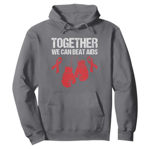 Together We Can Beat AIDS Hoodie Boxing HIV Awareness Gift TS12 Charcoal Print Your Wear