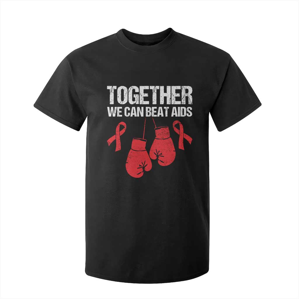 Together We Can Beat AIDS T Shirt For Kid Boxing HIV Awareness Gift TS12 Black Print Your Wear