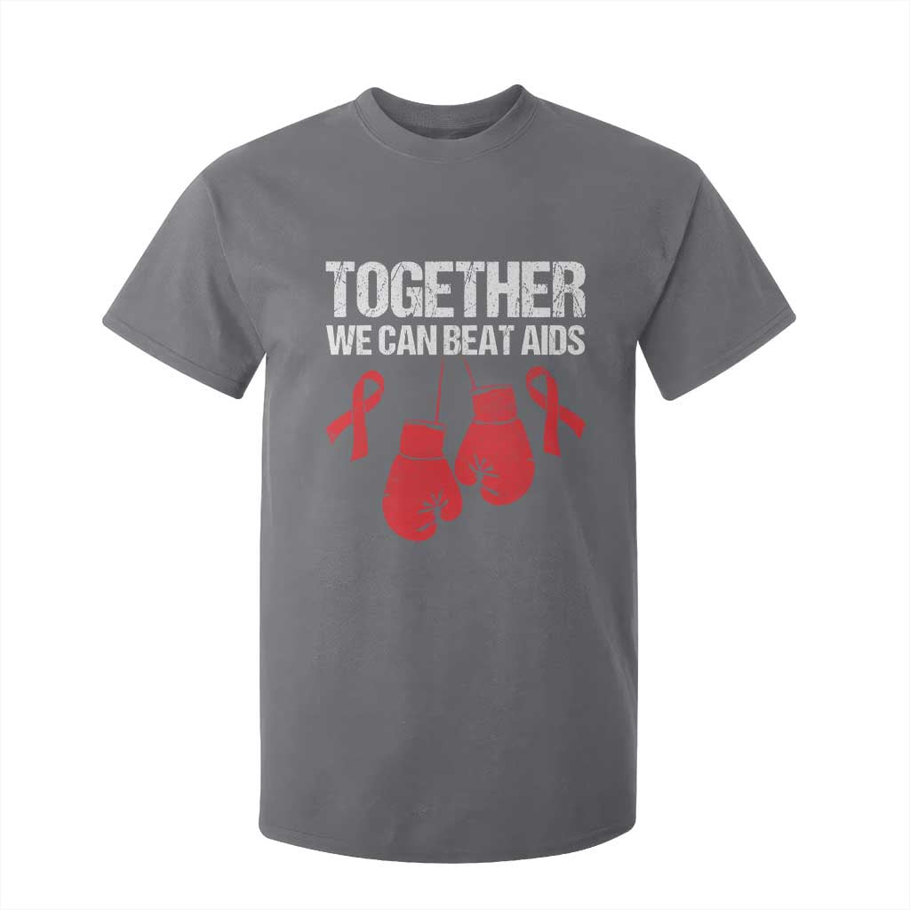 Together We Can Beat AIDS T Shirt For Kid Boxing HIV Awareness Gift TS12 Charcoal Print Your Wear