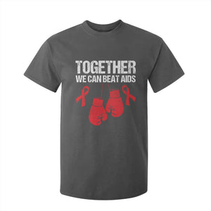 Together We Can Beat AIDS T Shirt For Kid Boxing HIV Awareness Gift TS12 Dark Heather Print Your Wear