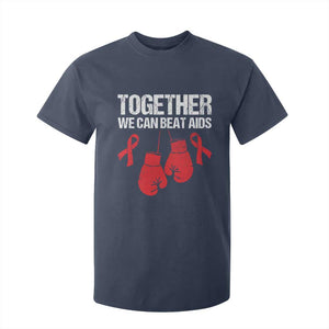 Together We Can Beat AIDS T Shirt For Kid Boxing HIV Awareness Gift TS12 Navy Print Your Wear