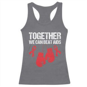 Together We Can Beat AIDS Racerback Tank Top Boxing HIV Awareness Gift - Print Your Wear