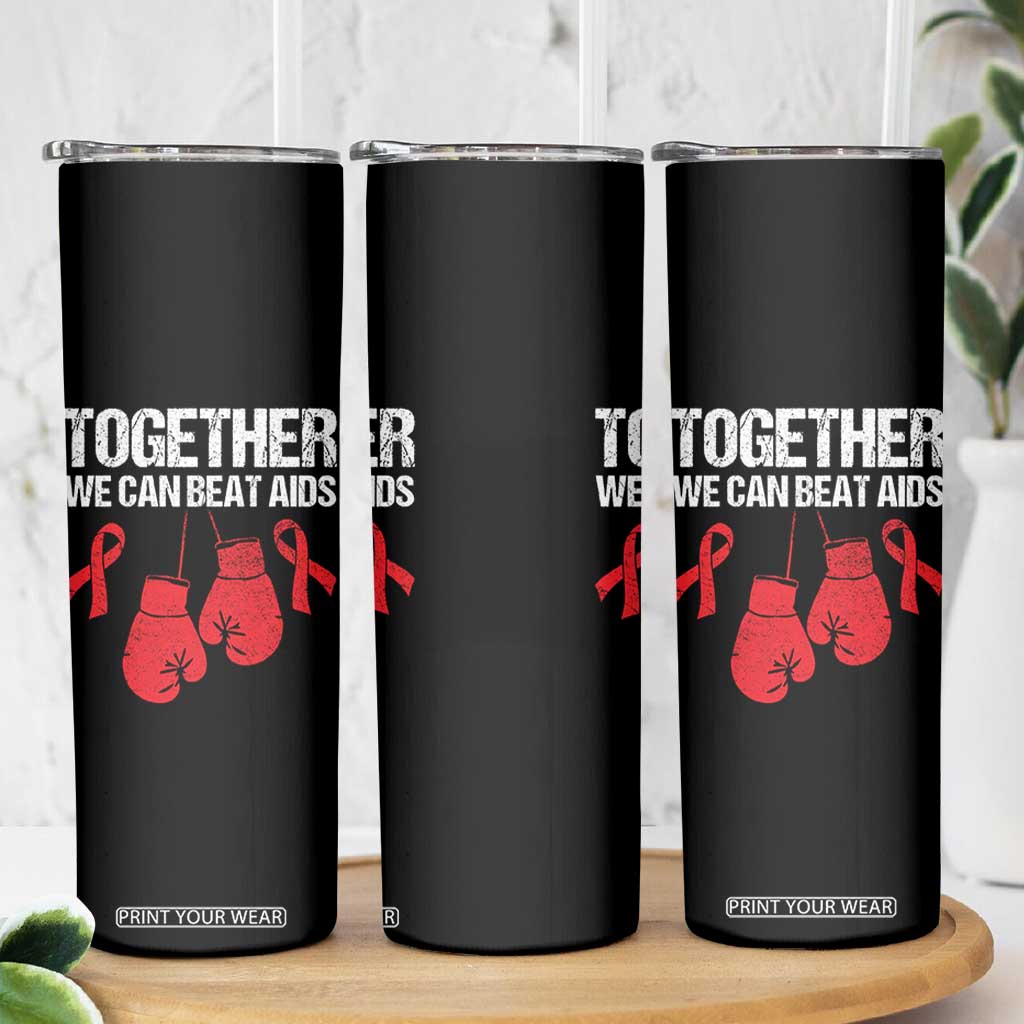 Together We Can Beat AIDS Skinny Tumbler Boxing HIV Awareness Gift TS12 Print Your Wear