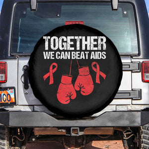 Together We Can Beat AIDS Spare Tire Cover Boxing HIV Awareness Gift TS12 No hole Black Print Your Wear