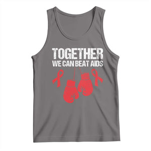 Together We Can Beat AIDS Tank Top Boxing HIV Awareness Gift TS12 Deep Heather Print Your Wear