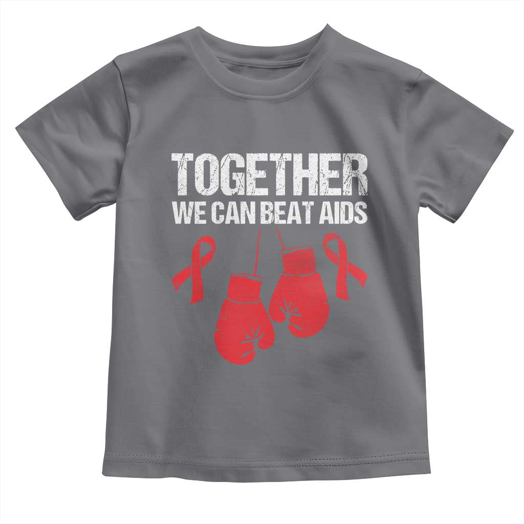 Together We Can Beat AIDS Toddler T Shirt Boxing HIV Awareness Gift TS12 Charcoal Print Your Wear