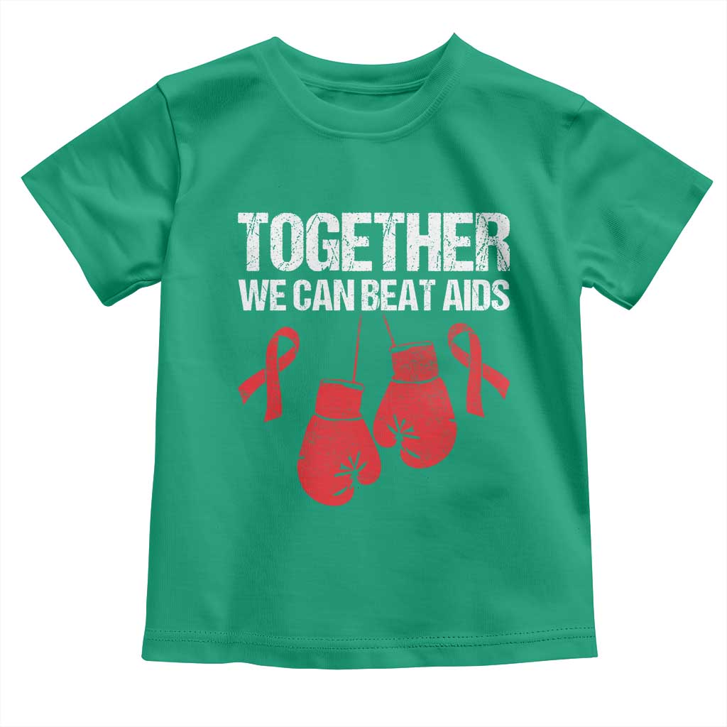 Together We Can Beat AIDS Toddler T Shirt Boxing HIV Awareness Gift TS12 Irish Green Print Your Wear