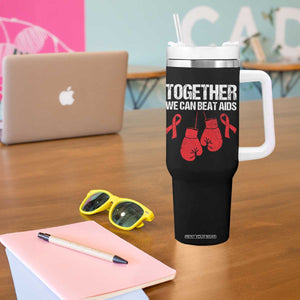 Together We Can Beat AIDS Tumbler With Handle Boxing HIV Awareness Gift TS12 Print Your Wear