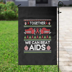 Together We Can Beat AIDS Garden Flag HIV Awareness Boxing Ugly Sweater Gift TS12 Print Your Wear