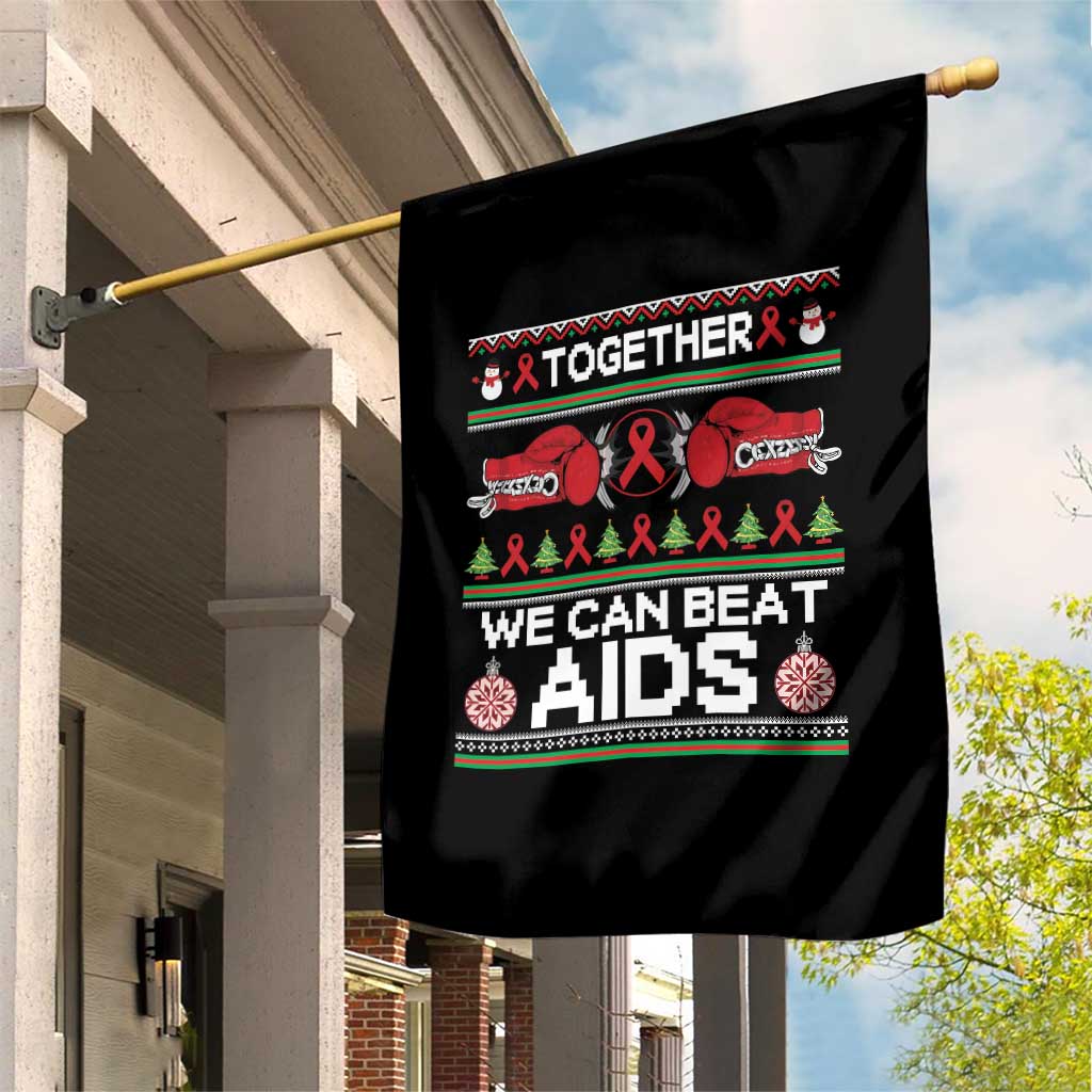 Together We Can Beat AIDS Garden Flag HIV Awareness Boxing Ugly Sweater Gift TS12 Print Your Wear