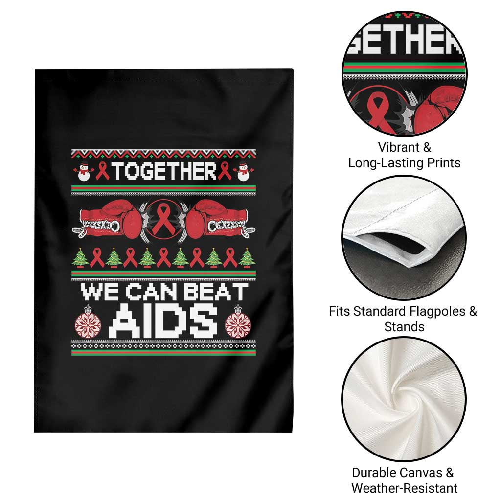 Together We Can Beat AIDS Garden Flag HIV Awareness Boxing Ugly Sweater Gift TS12 Print Your Wear