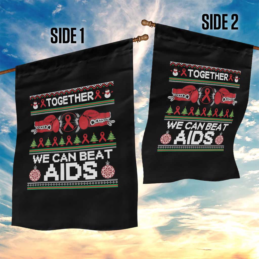 Together We Can Beat AIDS Garden Flag HIV Awareness Boxing Ugly Sweater Gift TS12 Print Your Wear