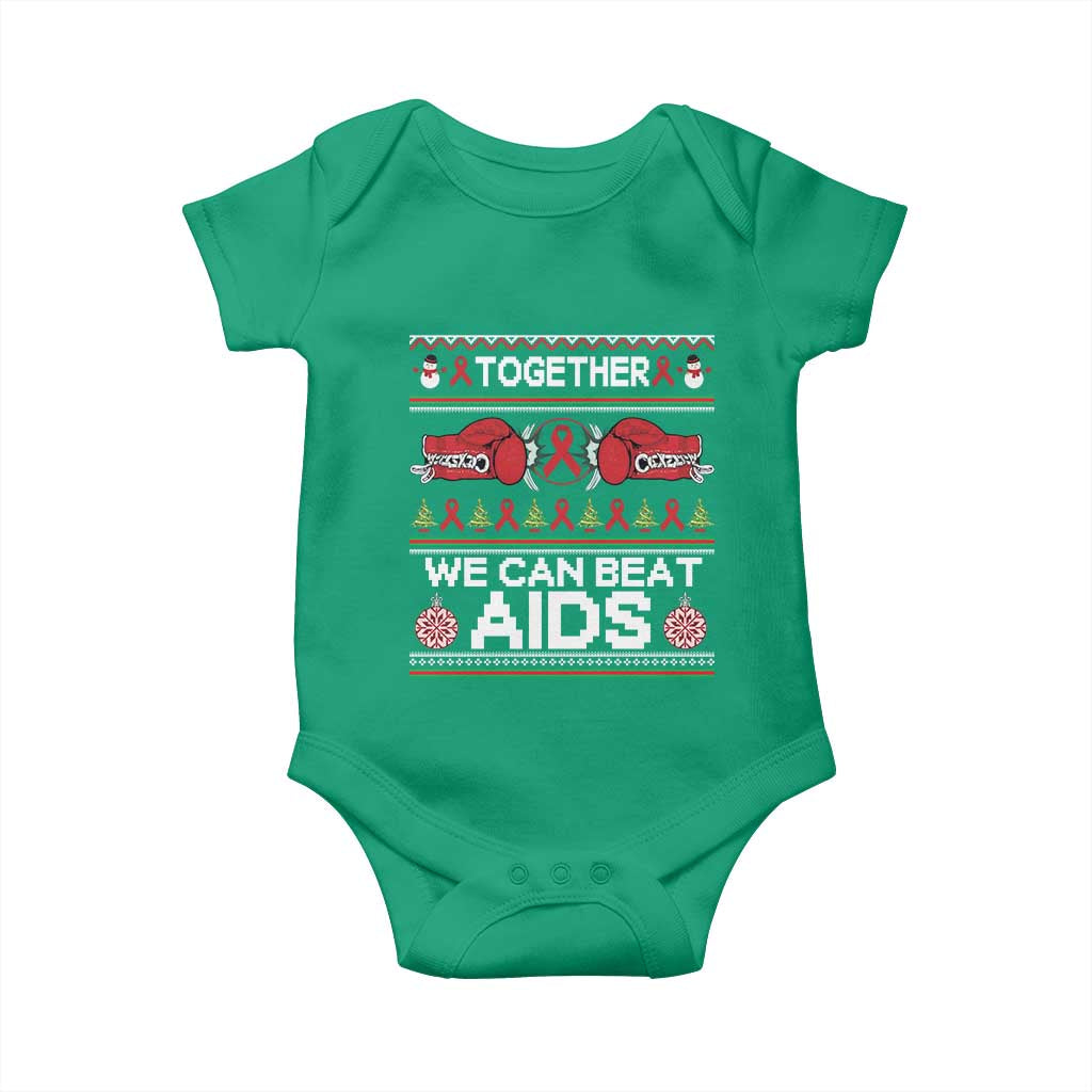 Together We Can Beat AIDS Baby Onesie HIV Awareness Boxing Ugly Sweater Gift TS12 Irish Green Print Your Wear