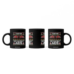 Together We Can Beat AIDS Coffee Mug HIV Awareness Boxing Ugly Sweater Gift TS12 Print Your Wear