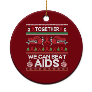 Together We Can Beat AIDS Ceramic Ornament HIV Awareness Boxing Ugly Sweater Gift TS12 1pc Red Print Your Wear