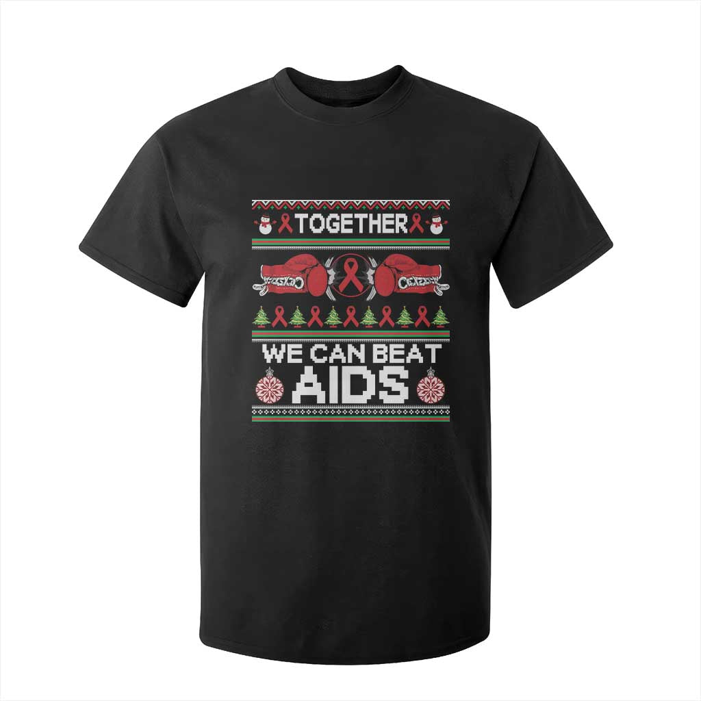 Together We Can Beat AIDS T Shirt For Kid HIV Awareness Boxing Ugly Sweater Gift TS12 Black Print Your Wear