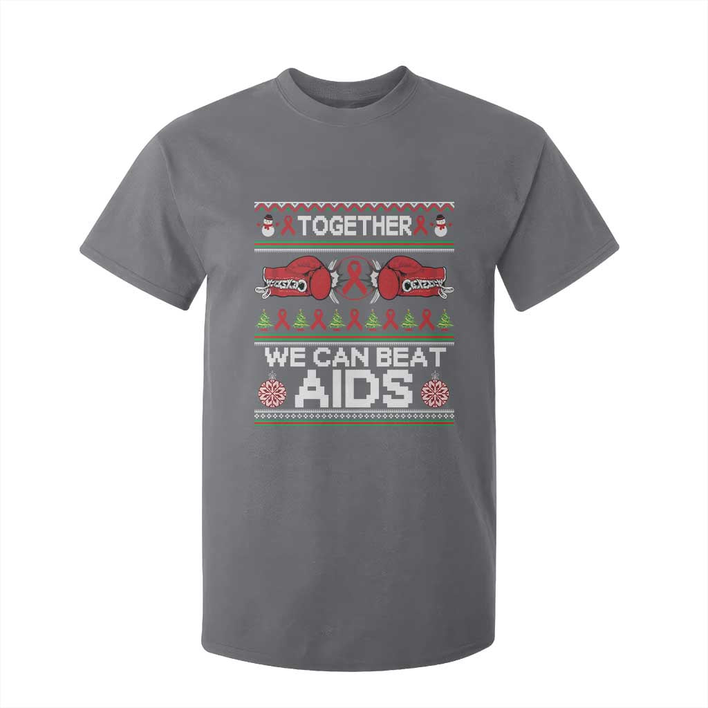 Together We Can Beat AIDS T Shirt For Kid HIV Awareness Boxing Ugly Sweater Gift TS12 Charcoal Print Your Wear