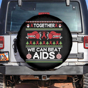 Together We Can Beat AIDS Spare Tire Cover HIV Awareness Boxing Ugly Sweater Gift TS12 No hole Black Print Your Wear