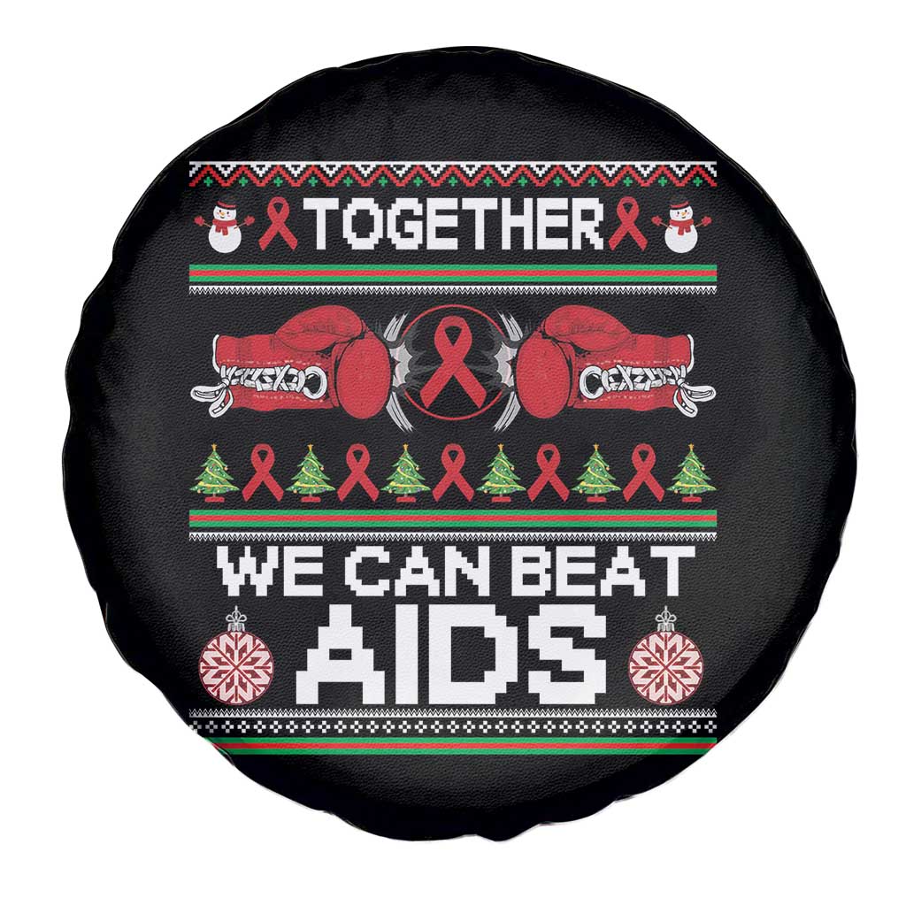 Together We Can Beat AIDS Spare Tire Cover HIV Awareness Boxing Ugly Sweater Gift TS12 Print Your Wear