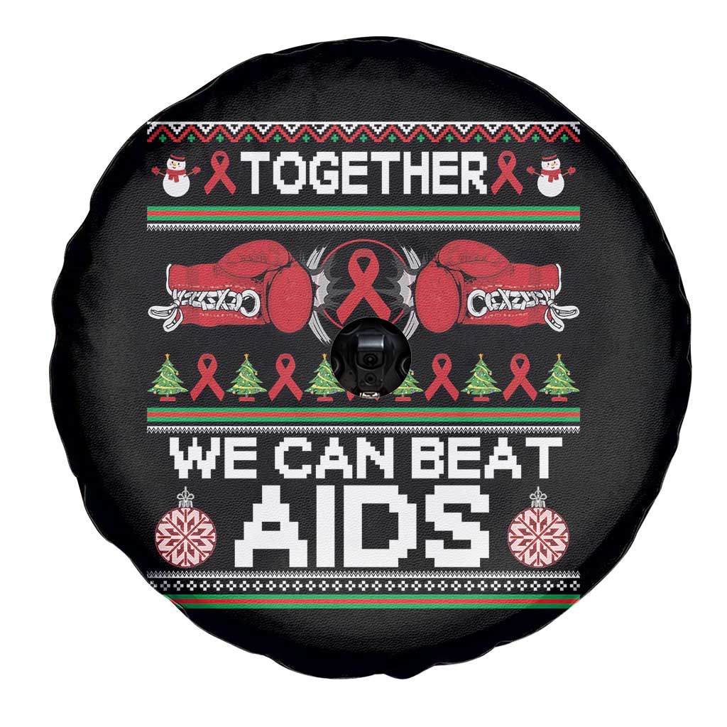 Together We Can Beat AIDS Spare Tire Cover HIV Awareness Boxing Ugly Sweater Gift TS12 Print Your Wear