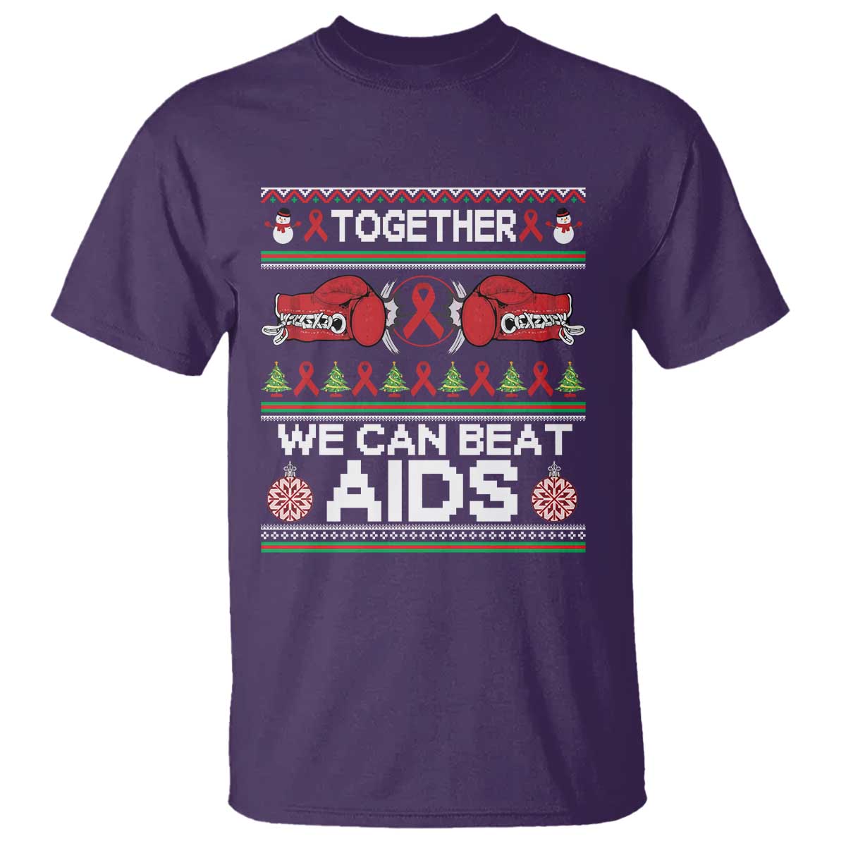 Together We Can Beat AIDS T Shirt HIV Awareness Boxing Ugly Sweater Gift TS12 Purple Print Your Wear