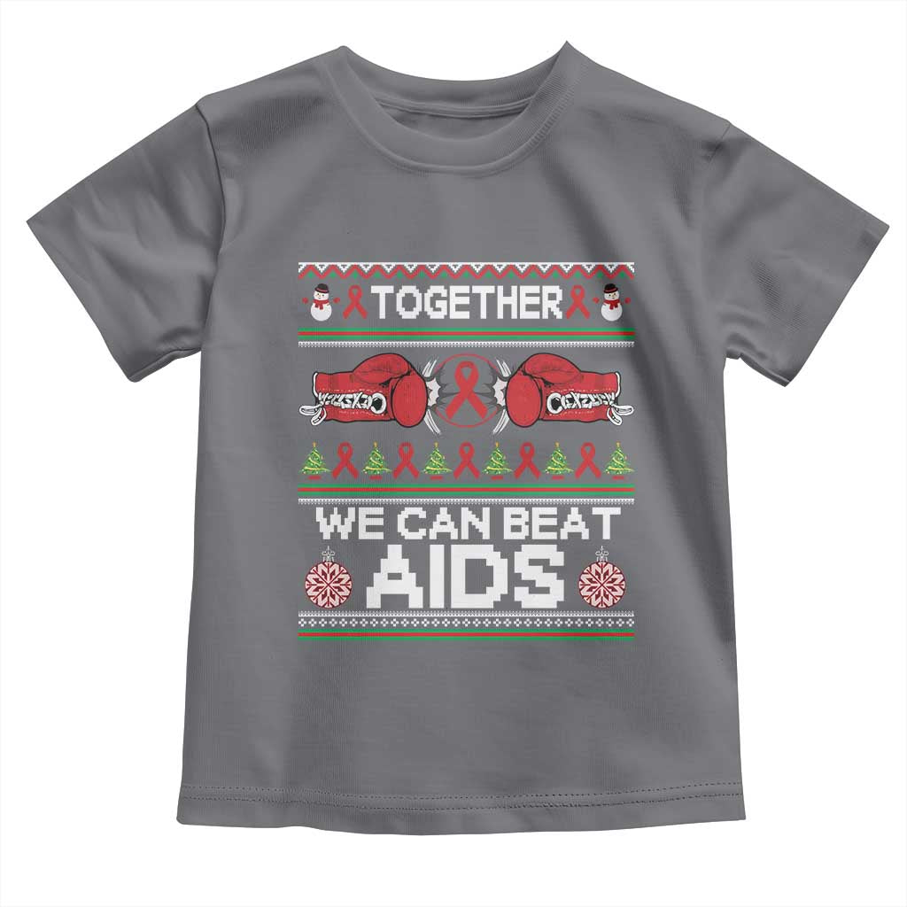 Together We Can Beat AIDS Toddler T Shirt HIV Awareness Boxing Ugly Sweater Gift TS12 Charcoal Print Your Wear
