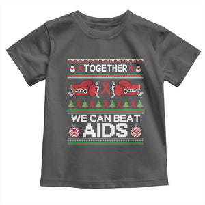 Together We Can Beat AIDS Toddler T Shirt HIV Awareness Boxing Ugly Sweater Gift TS12 Dark Heather Print Your Wear