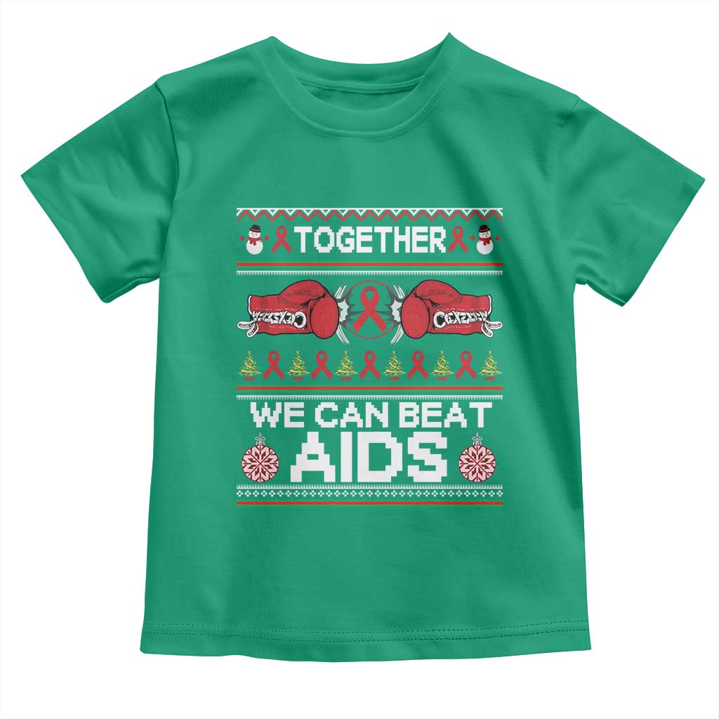 Together We Can Beat AIDS Toddler T Shirt HIV Awareness Boxing Ugly Sweater Gift TS12 Irish Green Print Your Wear