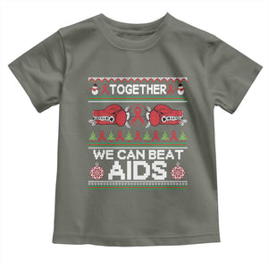 Together We Can Beat AIDS Toddler T Shirt HIV Awareness Boxing Ugly Sweater Gift TS12 Military Green Print Your Wear