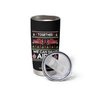 Together We Can Beat AIDS Tumbler Cup HIV Awareness Boxing Ugly Sweater Gift TS12 Print Your Wear