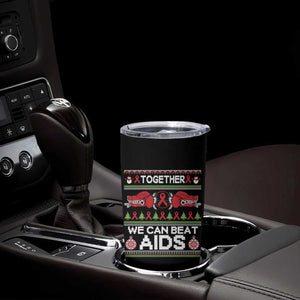 Together We Can Beat AIDS Tumbler Cup HIV Awareness Boxing Ugly Sweater Gift TS12 Print Your Wear