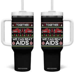 Together We Can Beat AIDS Tumbler With Handle HIV Awareness Boxing Ugly Sweater Gift TS12 One Size: 40 oz Black Print Your Wear