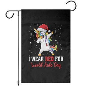 I Wear Red For World AIDS Day Garden Flag Santa Unicorn Dabbing Christmas Gift TS12 Black Print Your Wear