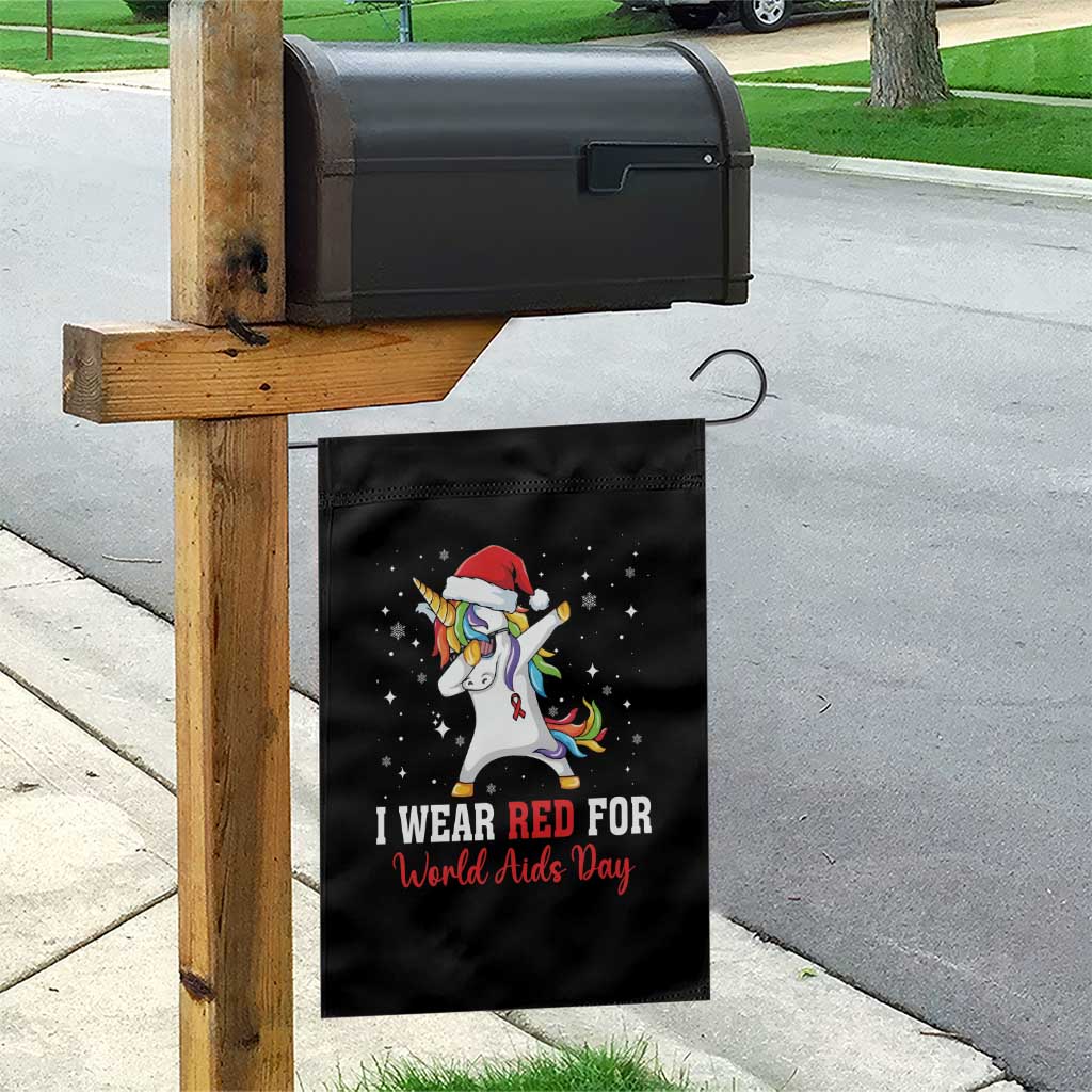 I Wear Red For World AIDS Day Garden Flag Santa Unicorn Dabbing Christmas Gift TS12 Print Your Wear