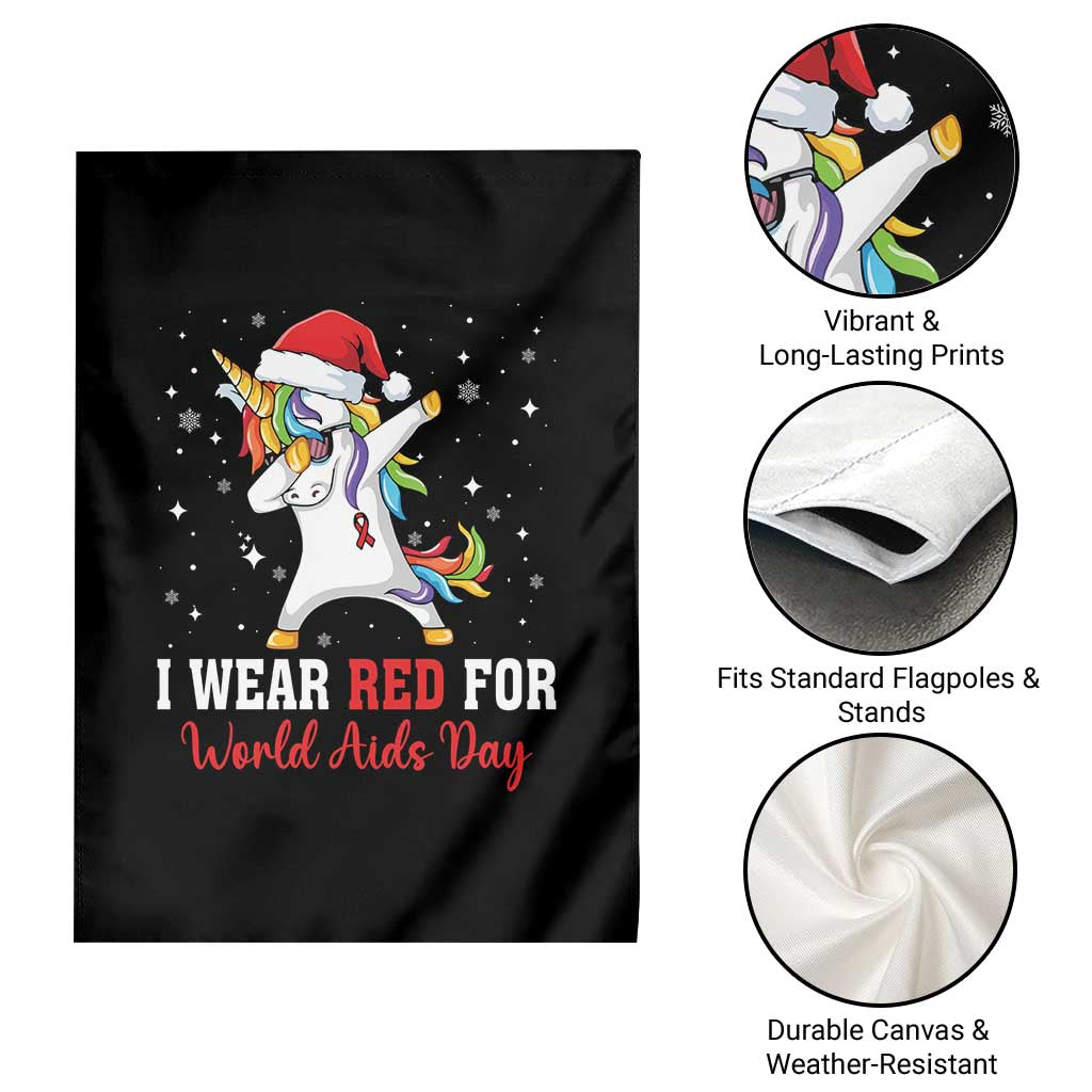 I Wear Red For World AIDS Day Garden Flag Santa Unicorn Dabbing Christmas Gift TS12 Print Your Wear