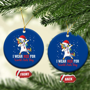 I Wear Red For World AIDS Day Ceramic Ornament Santa Unicorn Dabbing Xmas Gift TS12 1pc Blue Print Your Wear