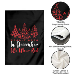 In December We Wear Red Garden Flag HIV Awareness Christmas Ribbon Tree Gift TS12 Print Your Wear