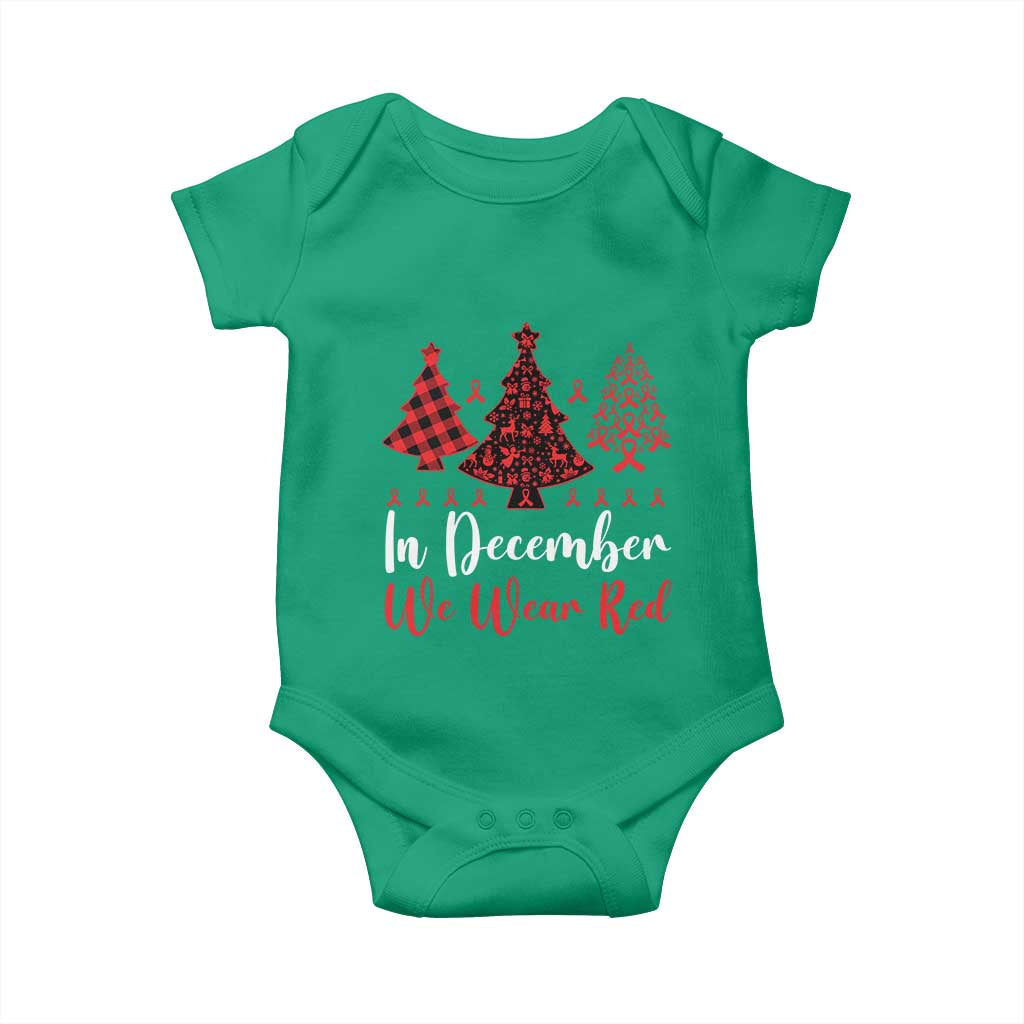 In December We Wear Red Baby Onesie HIV Awareness Christmas Ribbon Tree Gift TS12 Irish Green Print Your Wear