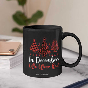 In December We Wear Red Coffee Mug HIV Awareness Christmas Ribbon Tree Gift TS12 Print Your Wear