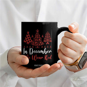 In December We Wear Red Coffee Mug HIV Awareness Christmas Ribbon Tree Gift TS12 Print Your Wear