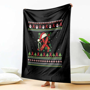 Santa Red Ribbon HIV Awareness Throw Blanket Ugly Sweater Christmas Gift TS12 Print Your Wear