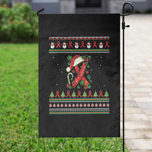 Santa Red Ribbon HIV Awareness Garden Flag Ugly Sweater Christmas Gift TS12 Print Your Wear